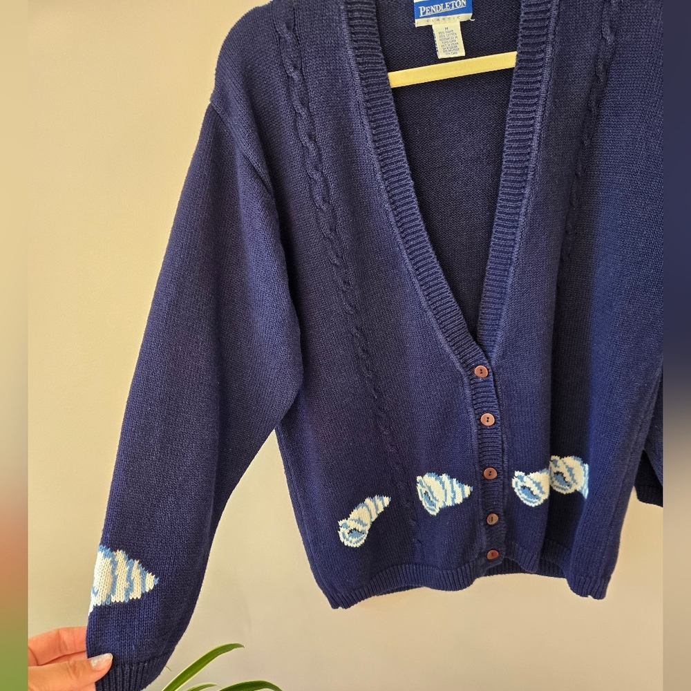 Pendleton Classic: Coastal Spring Sea Shell Cardi… - image 8